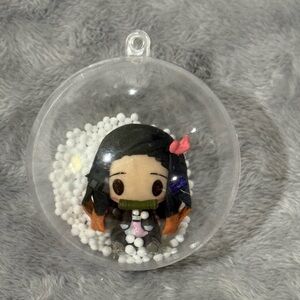 Nezuko Kamado from Demon Slayer 3in clear ornament with snow accent! New!